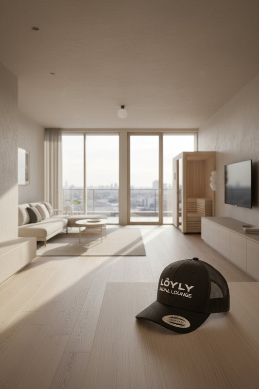 Loyly sauana lounge trucker baseball hat